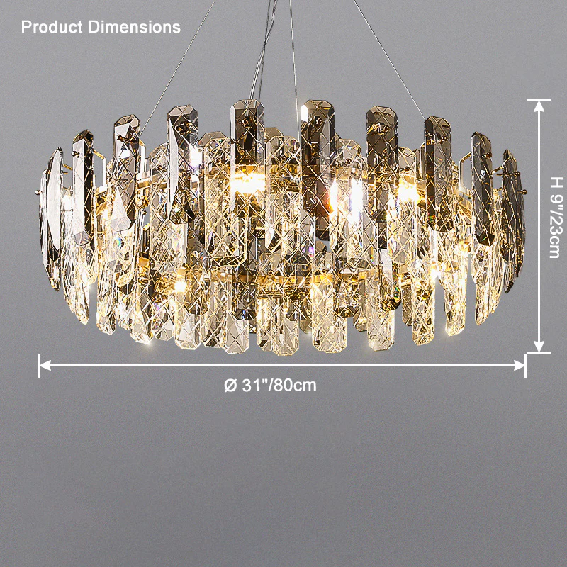 WOMO Smoked Crystal Round Chandelier-WM2363 - Image 10