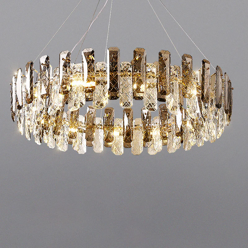 WOMO Smoked Crystal Round Chandelier-WM2363 - Image 11