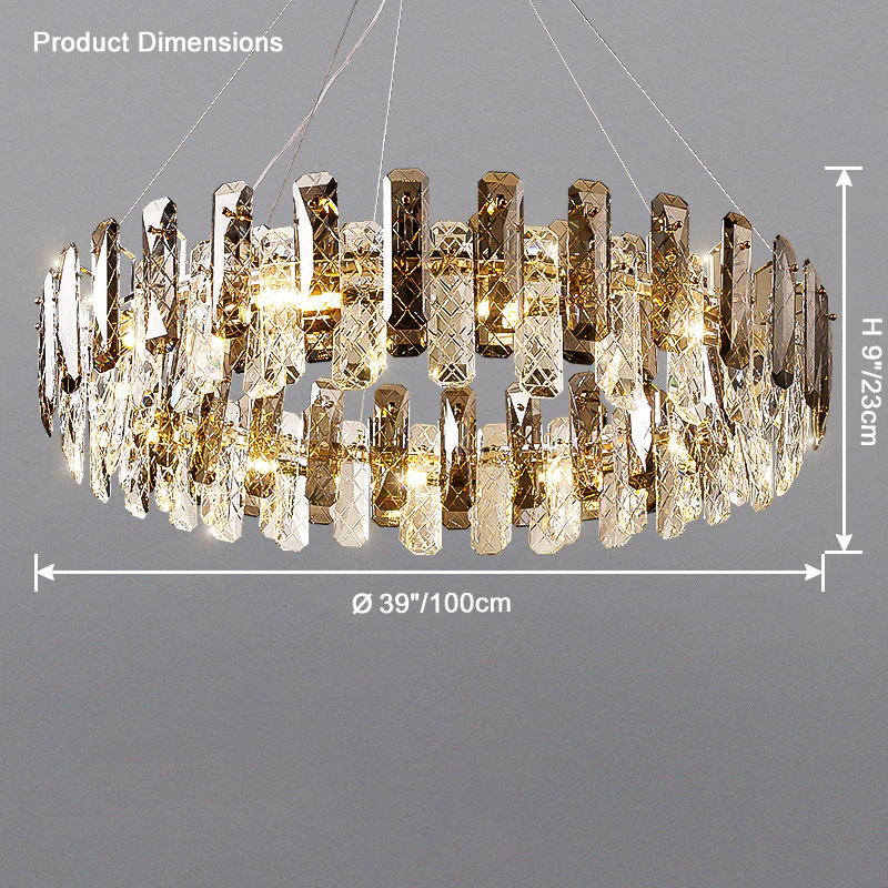 WOMO Smoked Crystal Round Chandelier-WM2363 - Image 12