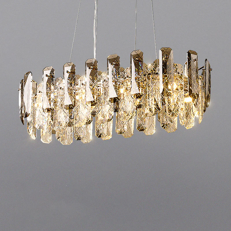 WOMO Smoked Crystal Round Chandelier-WM2363 - Image 13