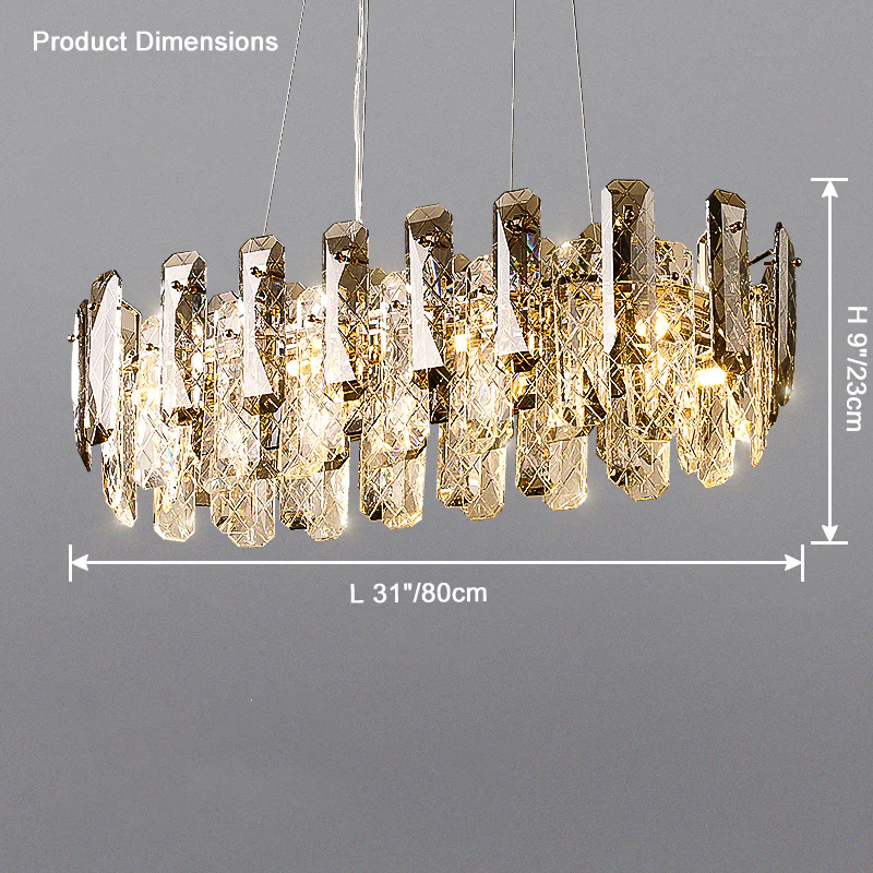 WOMO Smoked Crystal Round Chandelier-WM2363 - Image 14