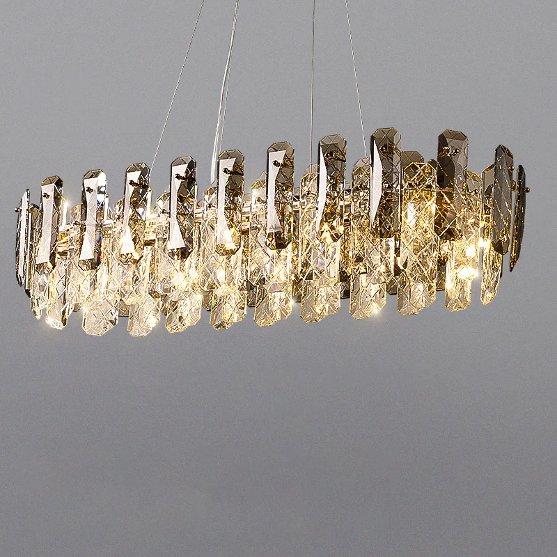 WOMO Smoked Crystal Round Chandelier-WM2363 - Image 15