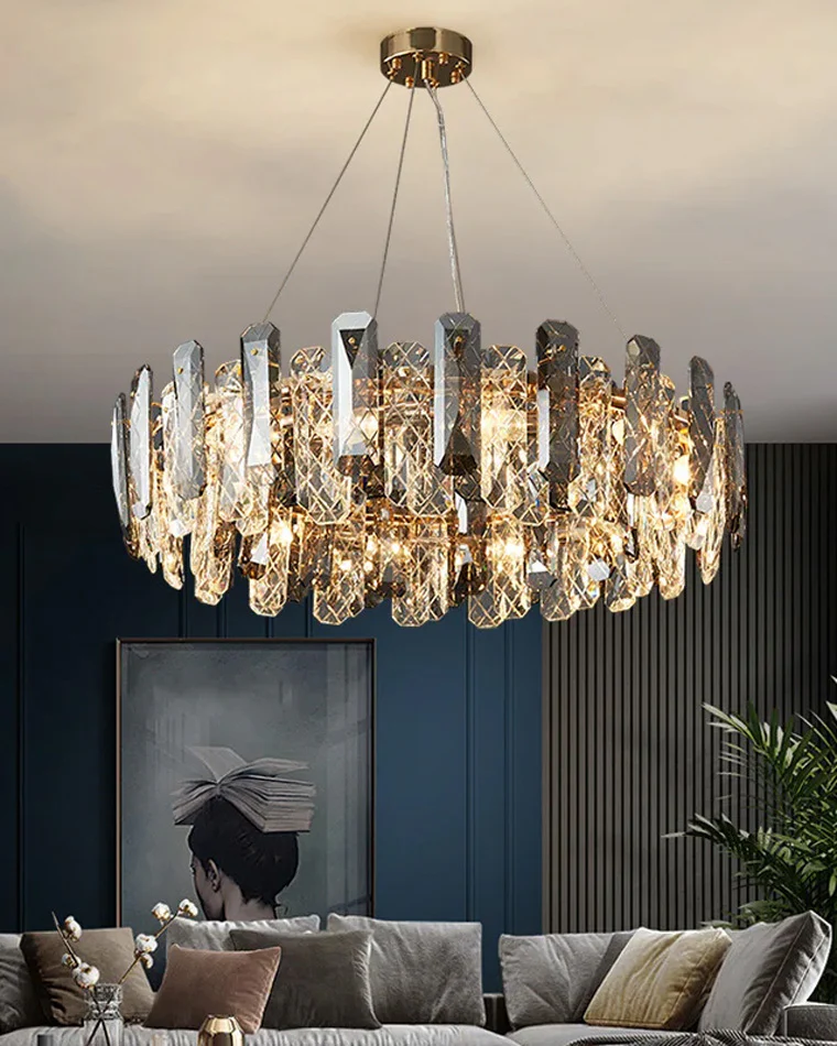 WOMO Smoked Crystal Round Chandelier-WM2363 - Image 3