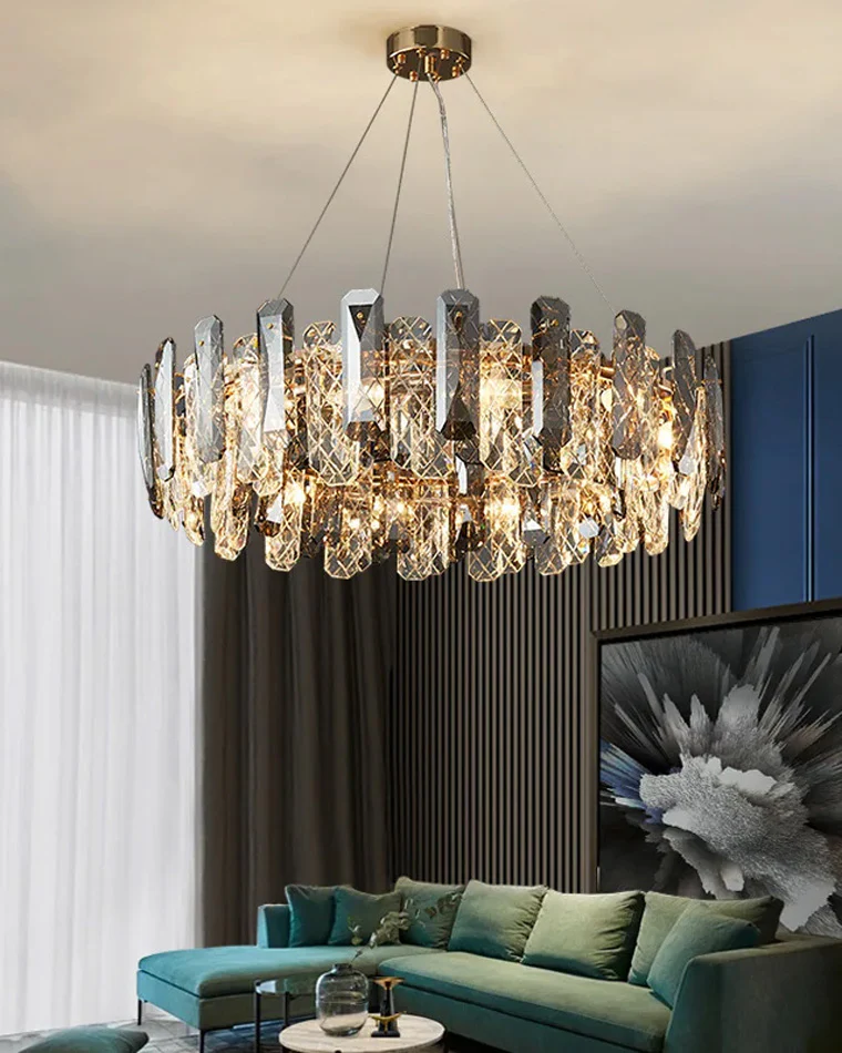 WOMO Smoked Crystal Round Chandelier-WM2363 - Image 4