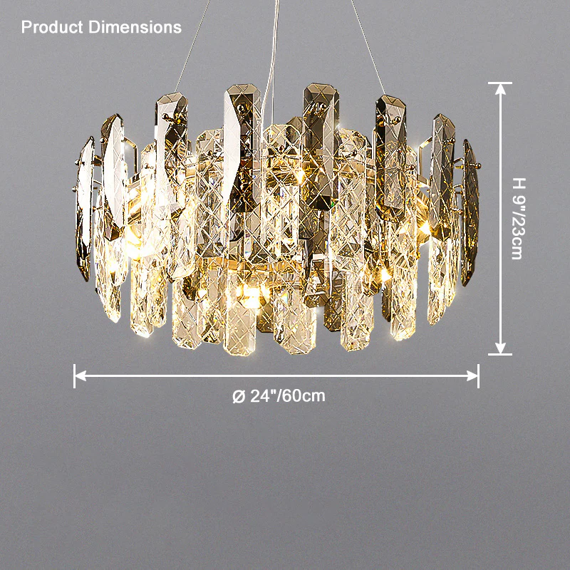 WOMO Smoked Crystal Round Chandelier-WM2363 - Image 8