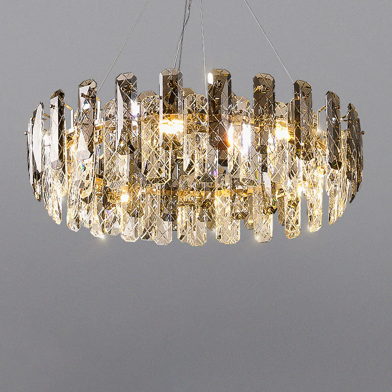 WOMO Smoked Crystal Round Chandelier-WM2363 - Image 9