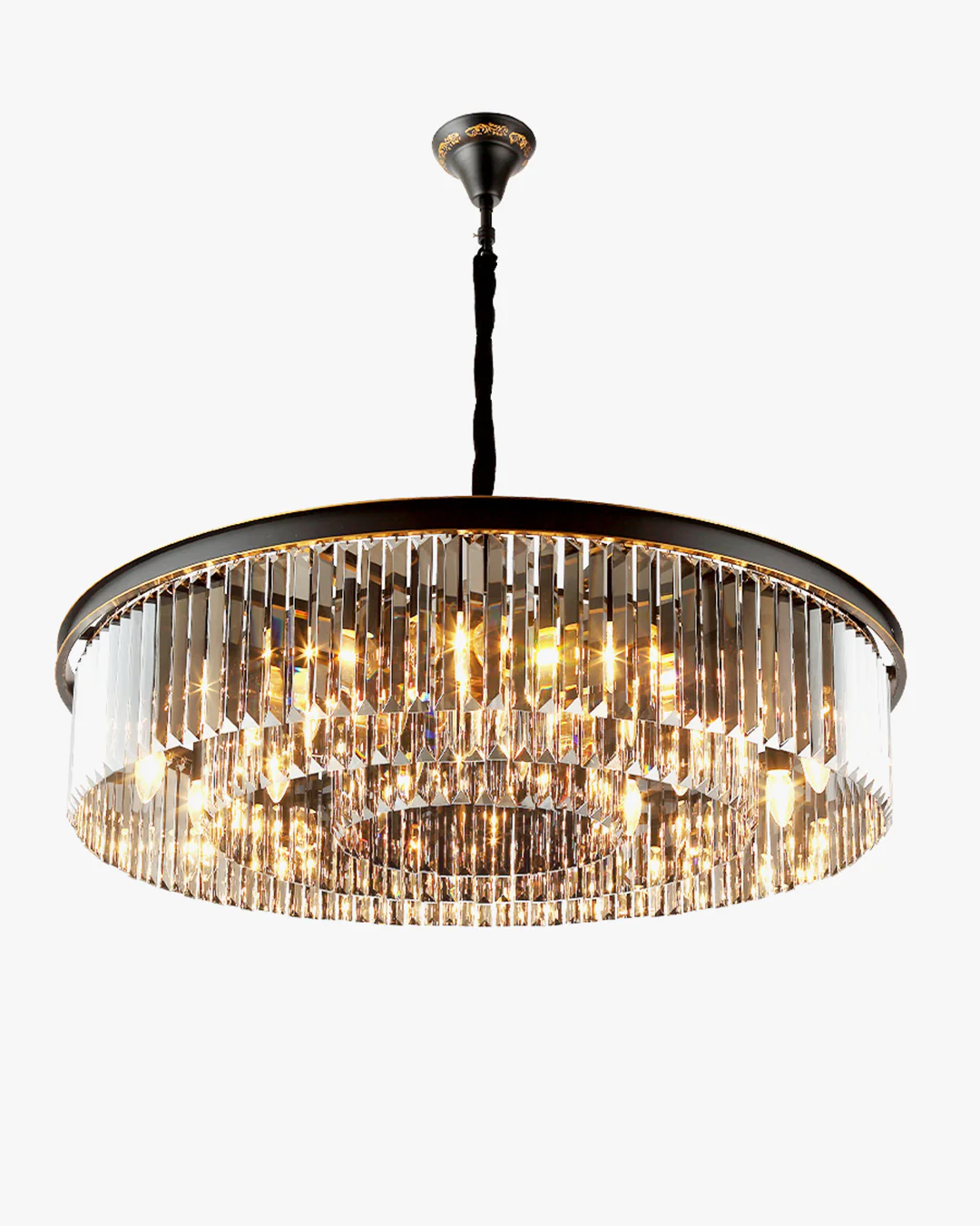 WOMO Smoked Crystal Round Chandelier-WM2919
