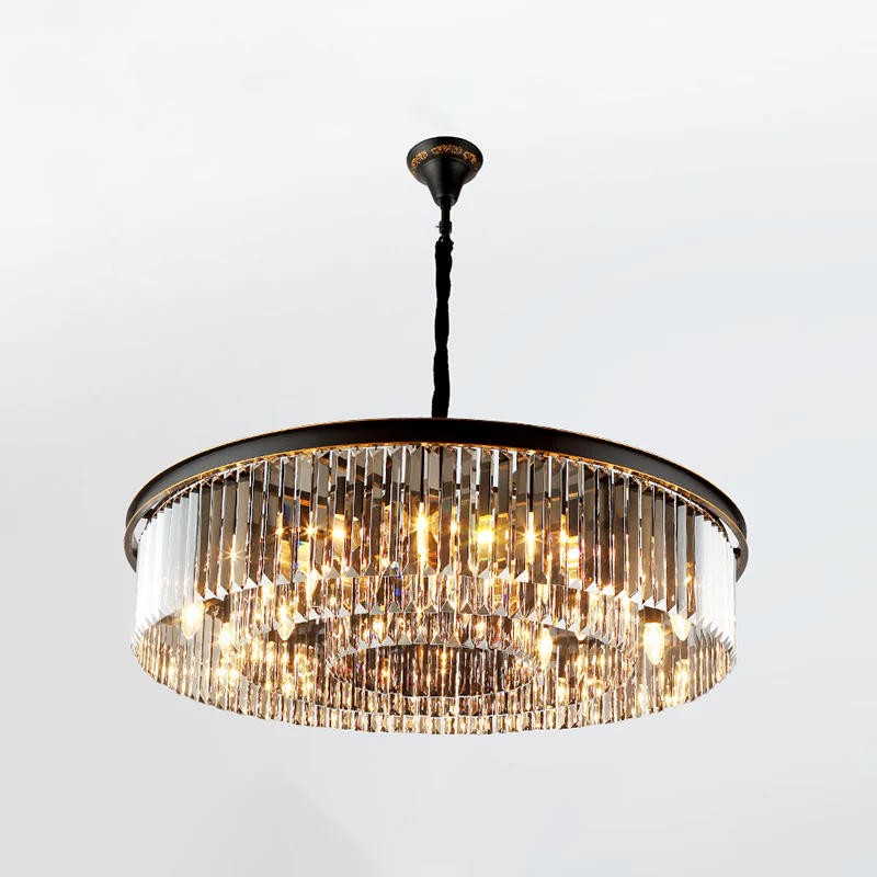 WOMO Smoked Crystal Round Chandelier-WM2919 - Image 10