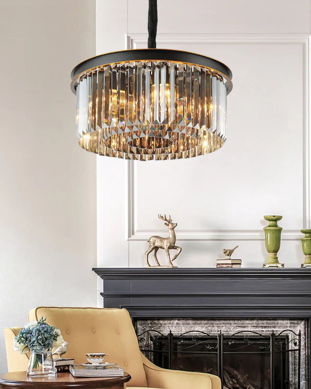 WOMO Smoked Crystal Round Chandelier-WM2919 - Image 3