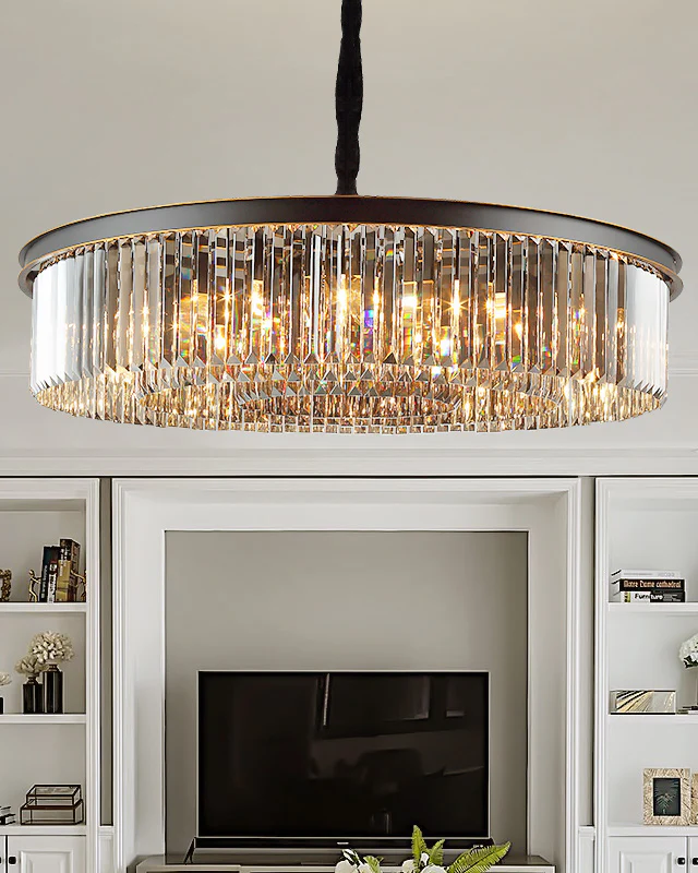 WOMO Smoked Crystal Round Chandelier-WM2919 - Image 4