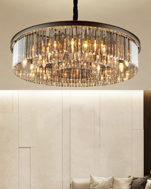 WOMO Smoked Crystal Round Chandelier-WM2919 - Image 5