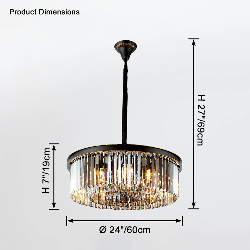 WOMO Smoked Crystal Round Chandelier-WM2919 - Image 7