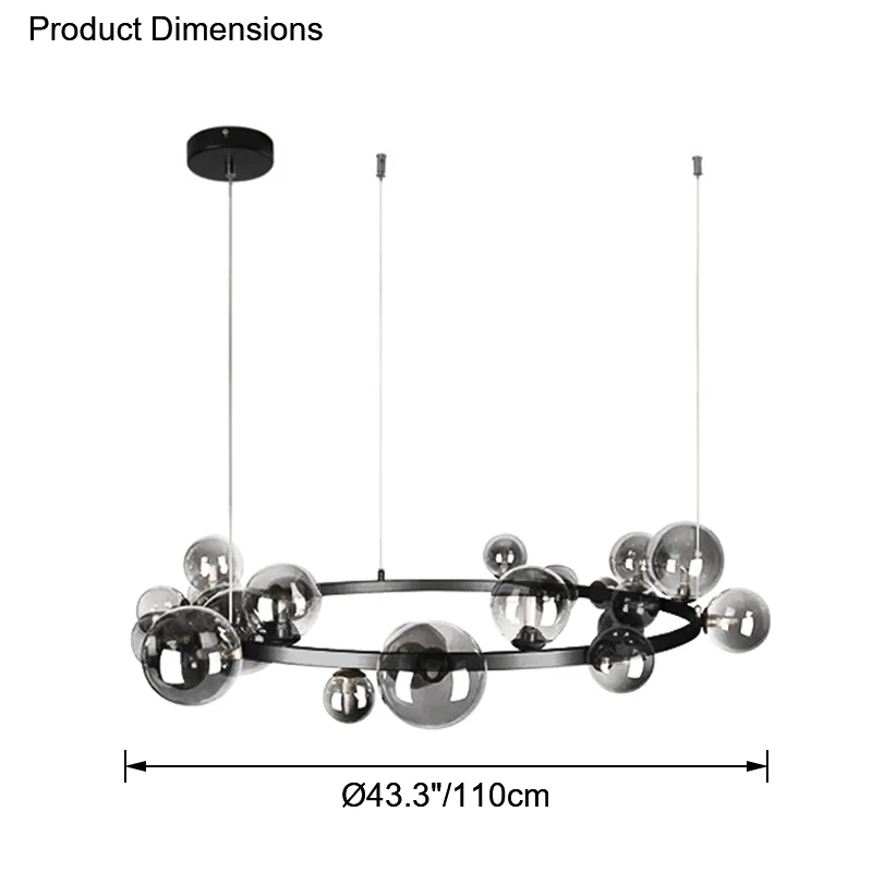 WOMO Circular Glass Bubble Chandelier-WM2292 - Image 36