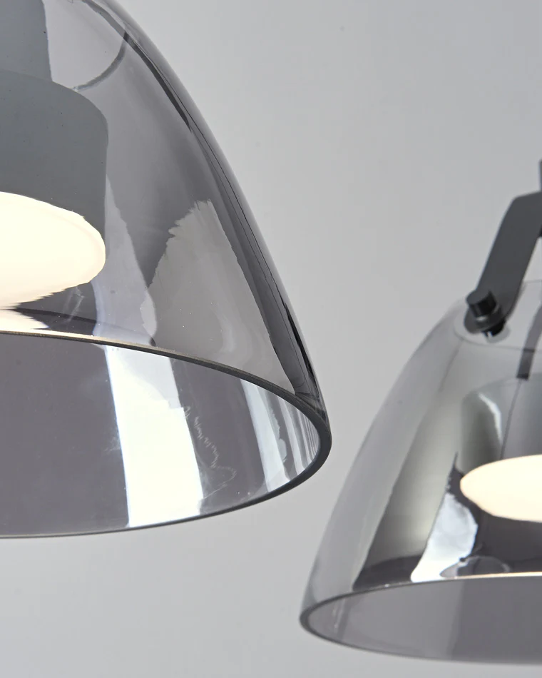 WOMO 3 Light Smoked Glass Pendant Light-WM2238 - Image 11