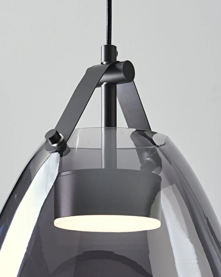 WOMO 3 Light Smoked Glass Pendant Light-WM2238 - Image 12