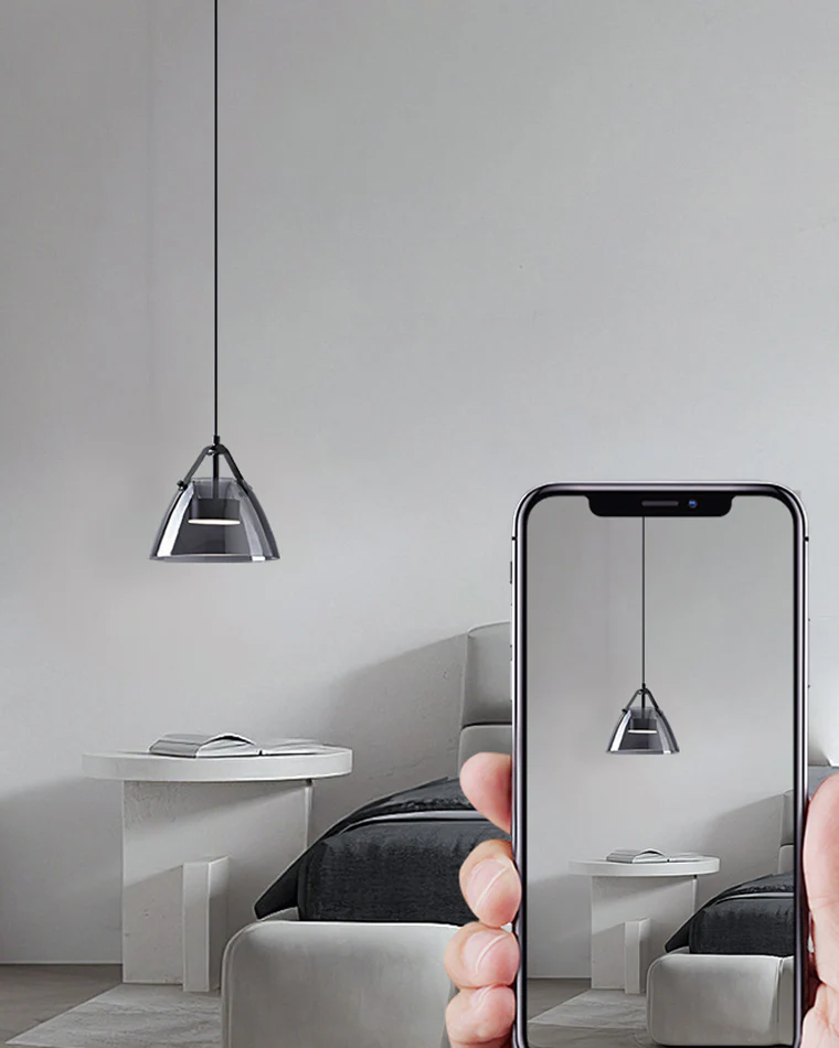 WOMO 3 Light Smoked Glass Pendant Light-WM2238 - Image 15