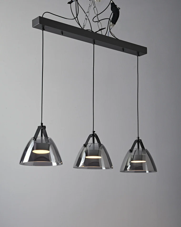 WOMO 3 Light Smoked Glass Pendant Light-WM2238 - Image 31