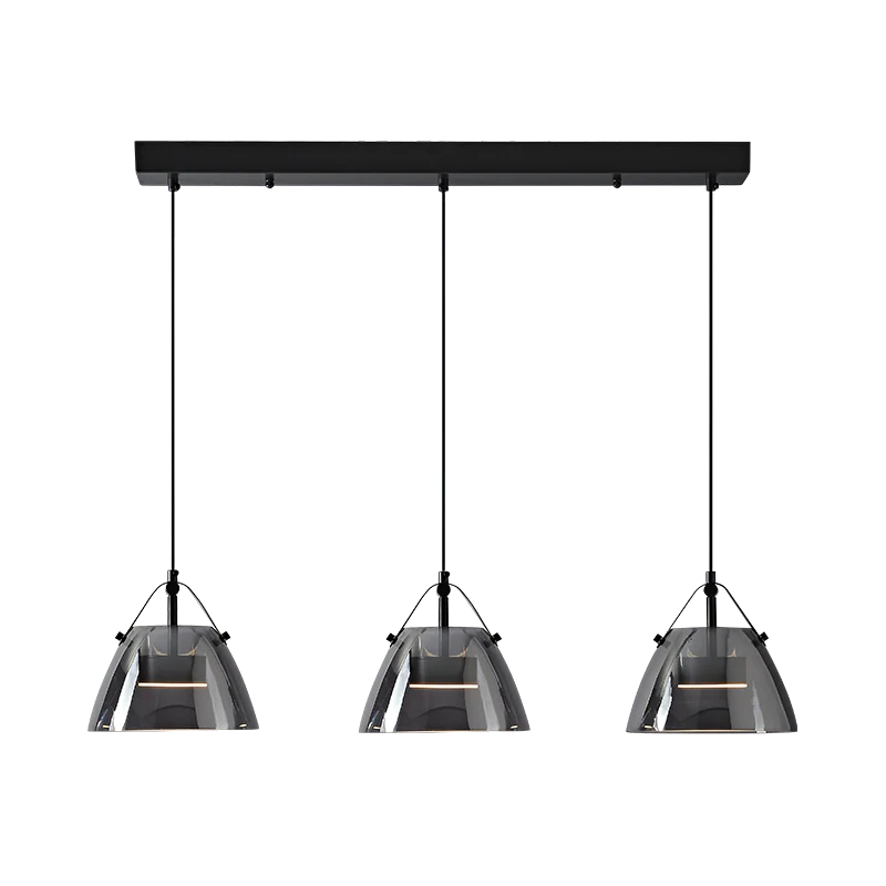 WOMO 3 Light Smoked Glass Pendant Light-WM2238 - Image 32