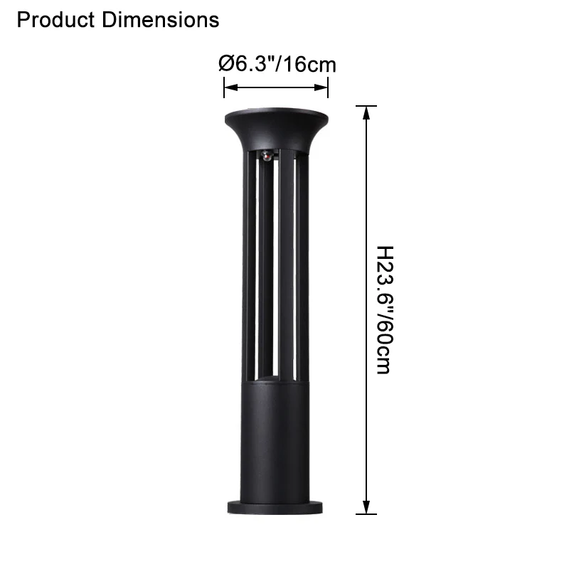 WOMO Solar Lawn Bollard Light-WM9056 - Image 15