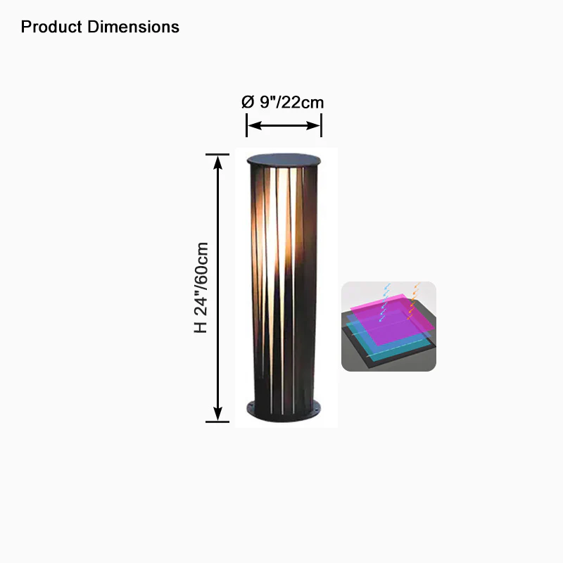 WOMO Decorative Solar Bollard Light-WM9179 - Image 17