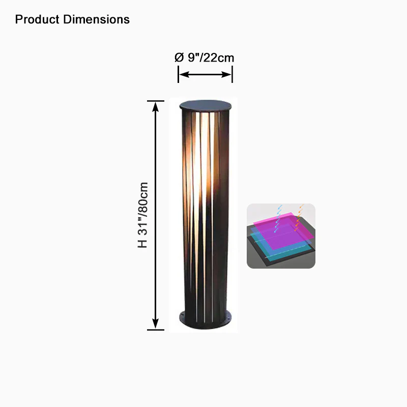 WOMO Decorative Solar Bollard Light-WM9179 - Image 19