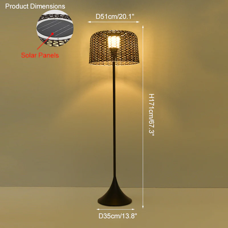 WOMO Solar Rattan Floor Light-WM9011 - Image 39