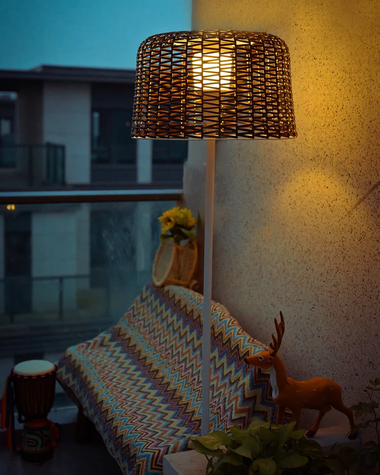 WOMO Solar Rattan Floor Light-WM9011 - Image 6