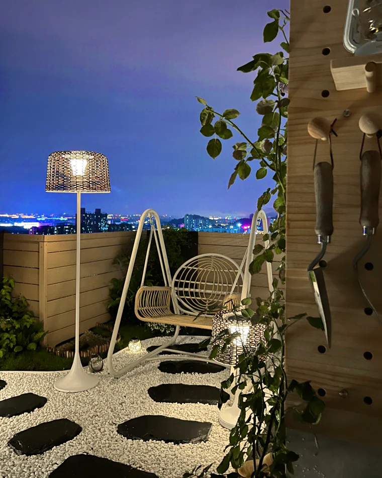 WOMO Solar Rattan Floor Light-WM9011 - Image 8