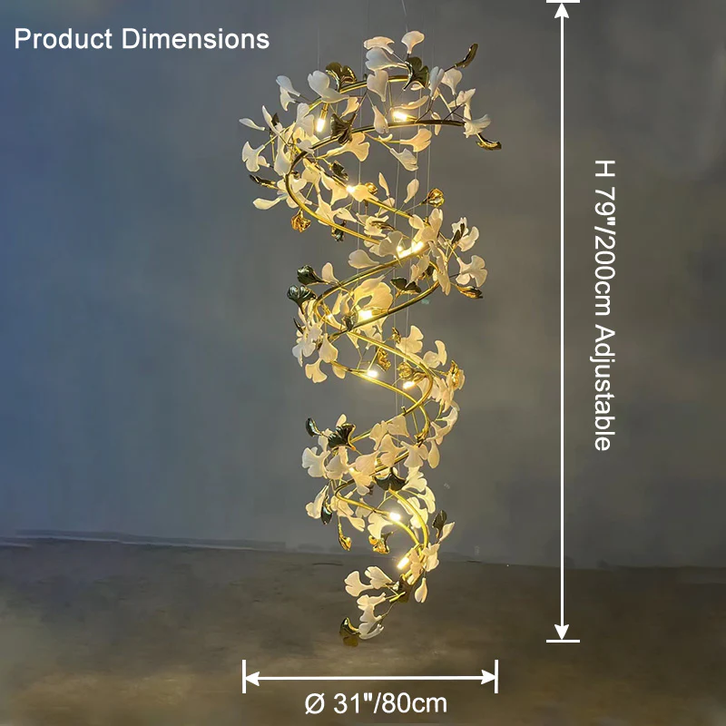 WOMO Gingko Spiral Chandelier-WM2423 - Image 14