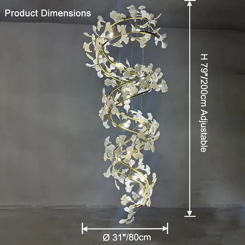WOMO Gingko Spiral Chandelier-WM2423 - Image 20