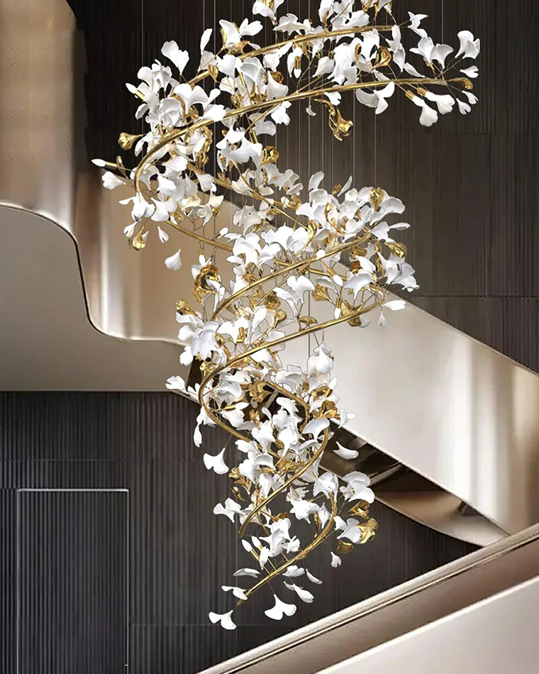 WOMO Gingko Spiral Chandelier-WM2423 - Image 4