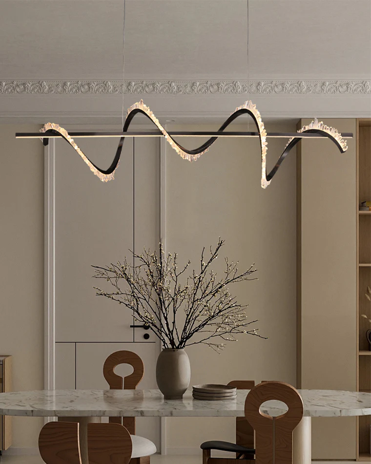 WOMO Swirl Crystal Linear Chandelier-WM2713 - Image 10