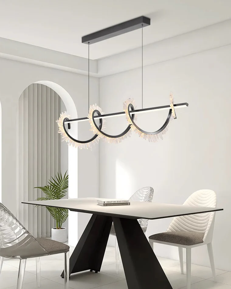 WOMO Swirl Crystal Linear Chandelier-WM2713 - Image 11