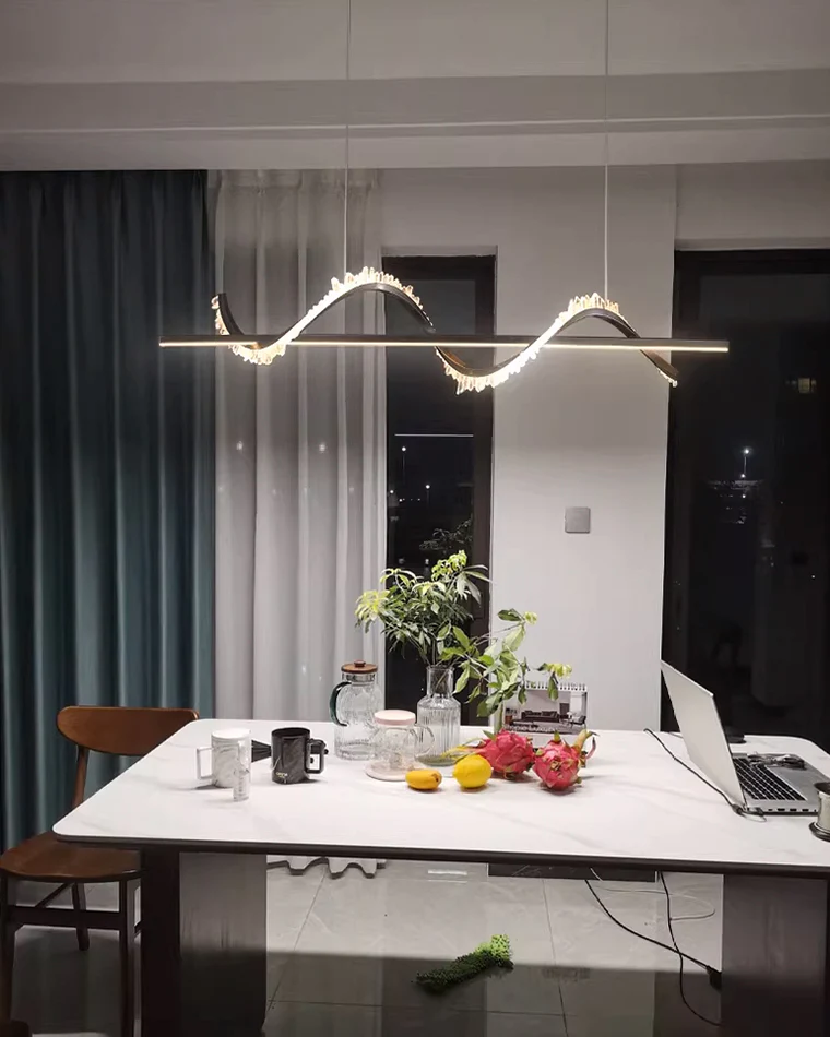 WOMO Swirl Crystal Linear Chandelier-WM2713 - Image 12