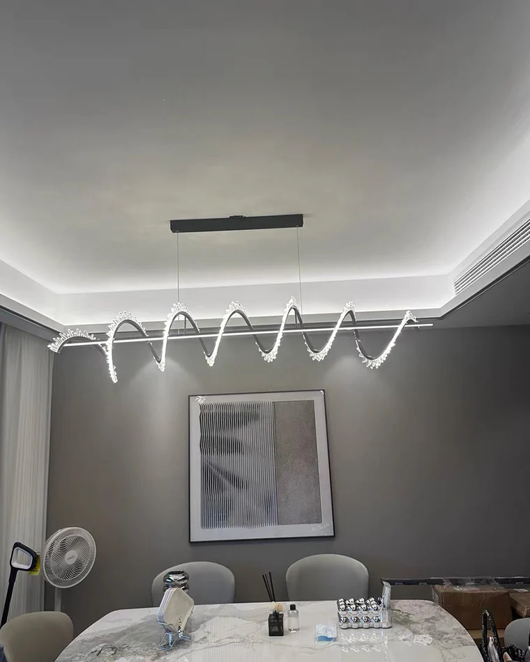 WOMO Swirl Crystal Linear Chandelier-WM2713 - Image 14