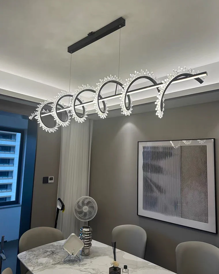 WOMO Swirl Crystal Linear Chandelier-WM2713 - Image 15