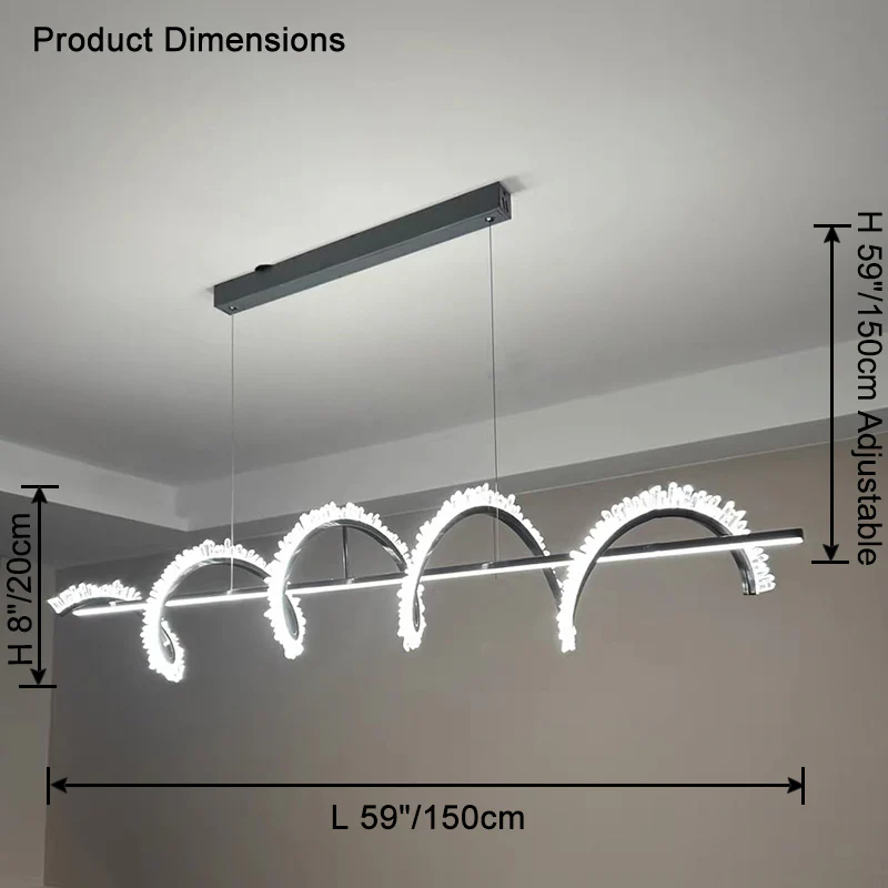 WOMO Swirl Crystal Linear Chandelier-WM2713 - Image 23