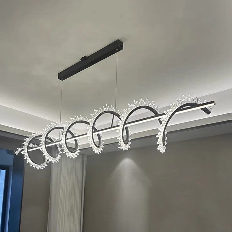 WOMO Swirl Crystal Linear Chandelier-WM2713 - Image 24