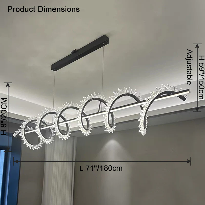 WOMO Swirl Crystal Linear Chandelier-WM2713 - Image 25