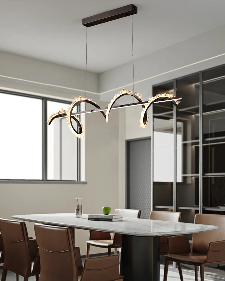 WOMO Swirl Crystal Linear Chandelier-WM2713 - Image 4