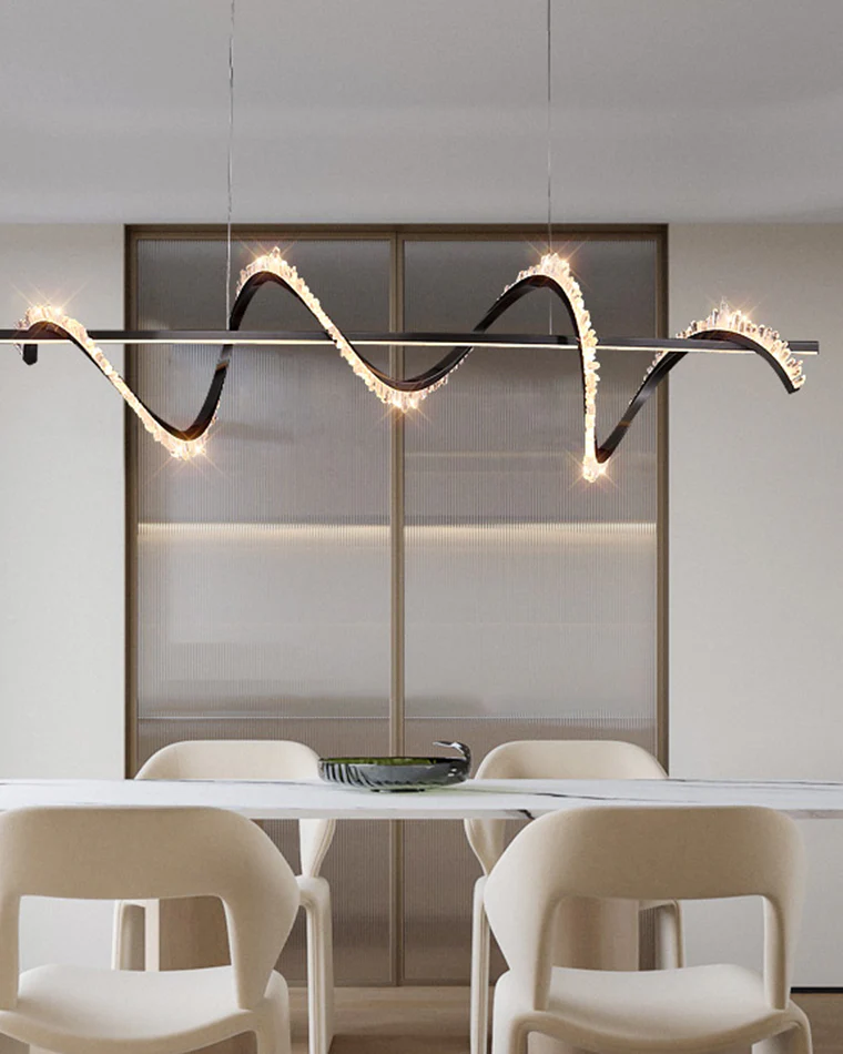 WOMO Swirl Crystal Linear Chandelier-WM2713 - Image 5