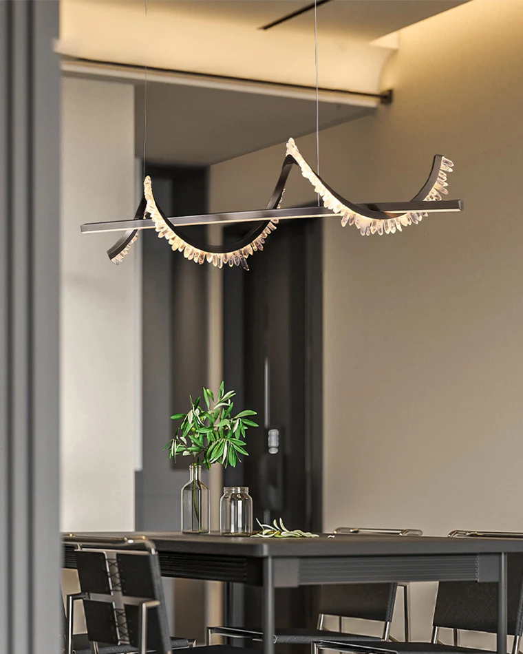 WOMO Swirl Crystal Linear Chandelier-WM2713 - Image 8