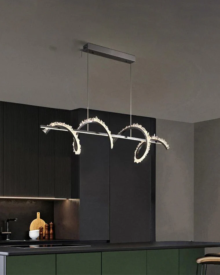 WOMO Swirl Crystal Linear Chandelier-WM2713 - Image 9