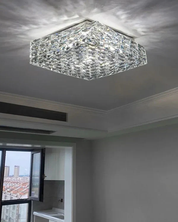 WOMO Square Crystal Flush Mount Ceiling Light-WM1130 - Image 17