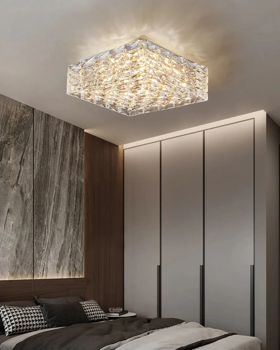 WOMO Square Crystal Flush Mount Ceiling Light-WM1130 - Image 2