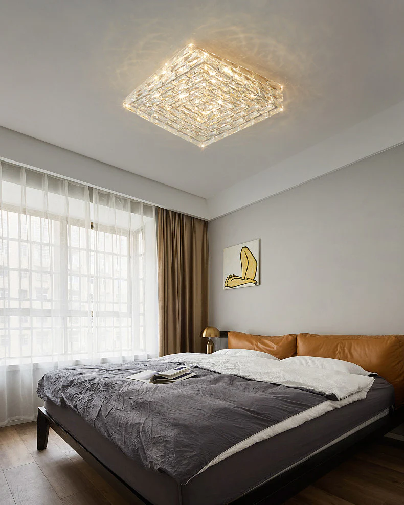WOMO Square Crystal Flush Mount Ceiling Light-WM1130 - Image 3