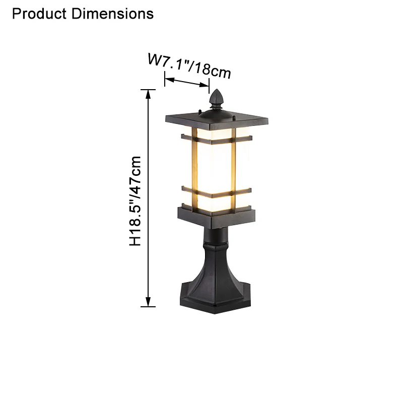 WOMO Square Outdoor Pillar Light-WM9063 - Image 21