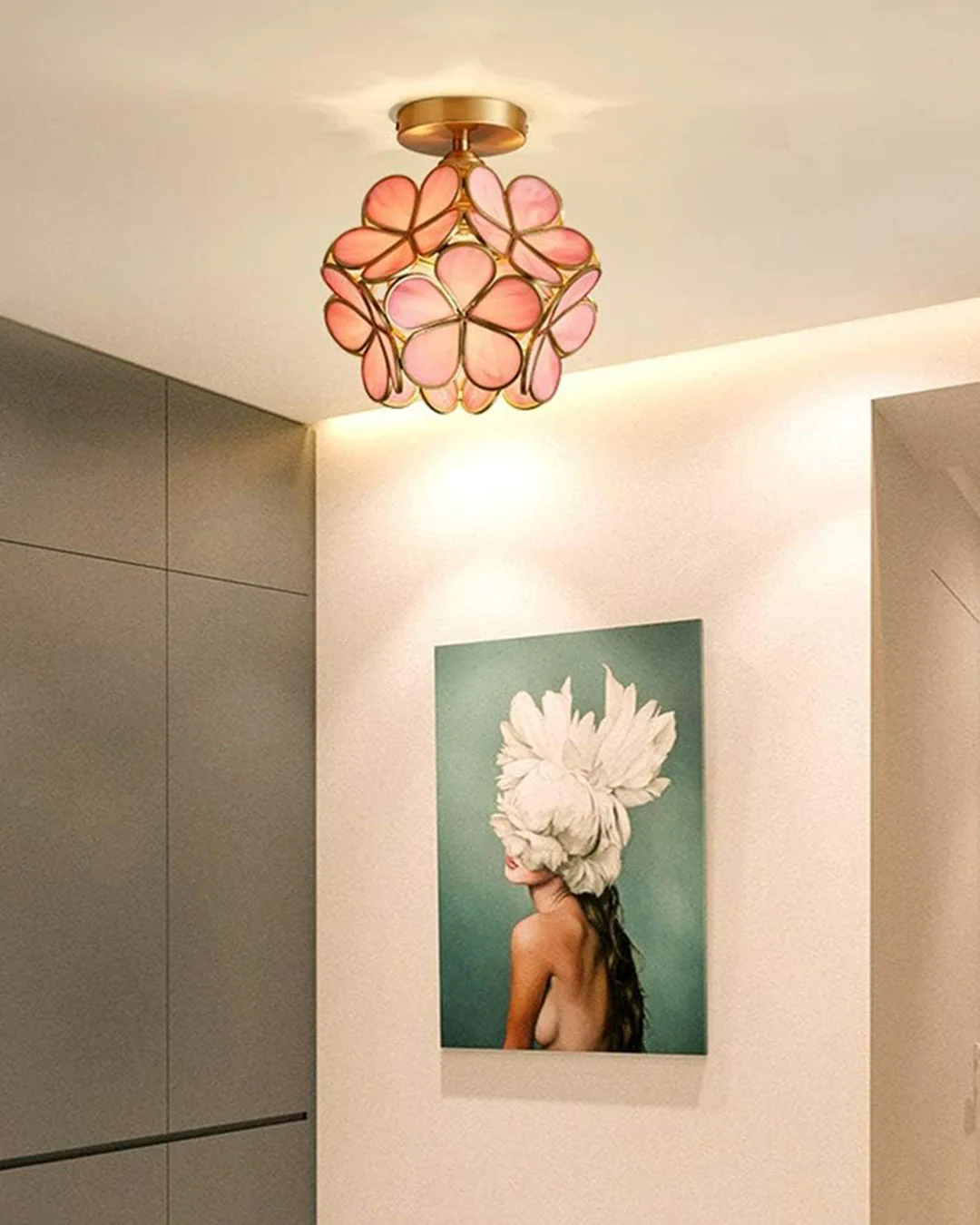 WOMO Tiffany Floral Ceiling Light-WM1128 - Image 4