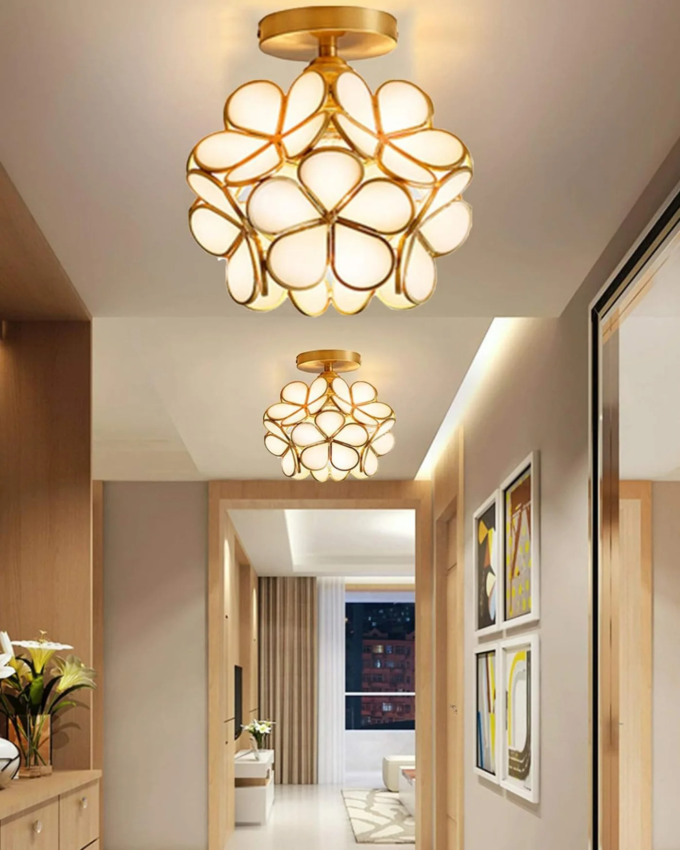 WOMO Tiffany Floral Ceiling Light-WM1128 - Image 7