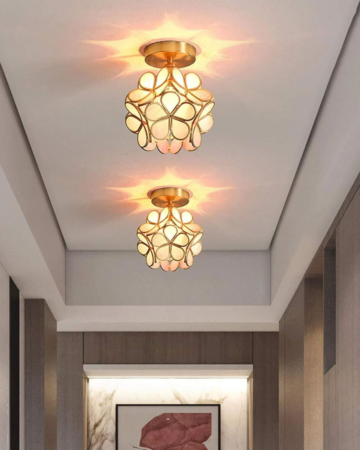 WOMO Tiffany Floral Ceiling Light-WM1128 - Image 9